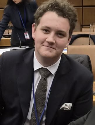 Adam Busby at a Model United Nations conference