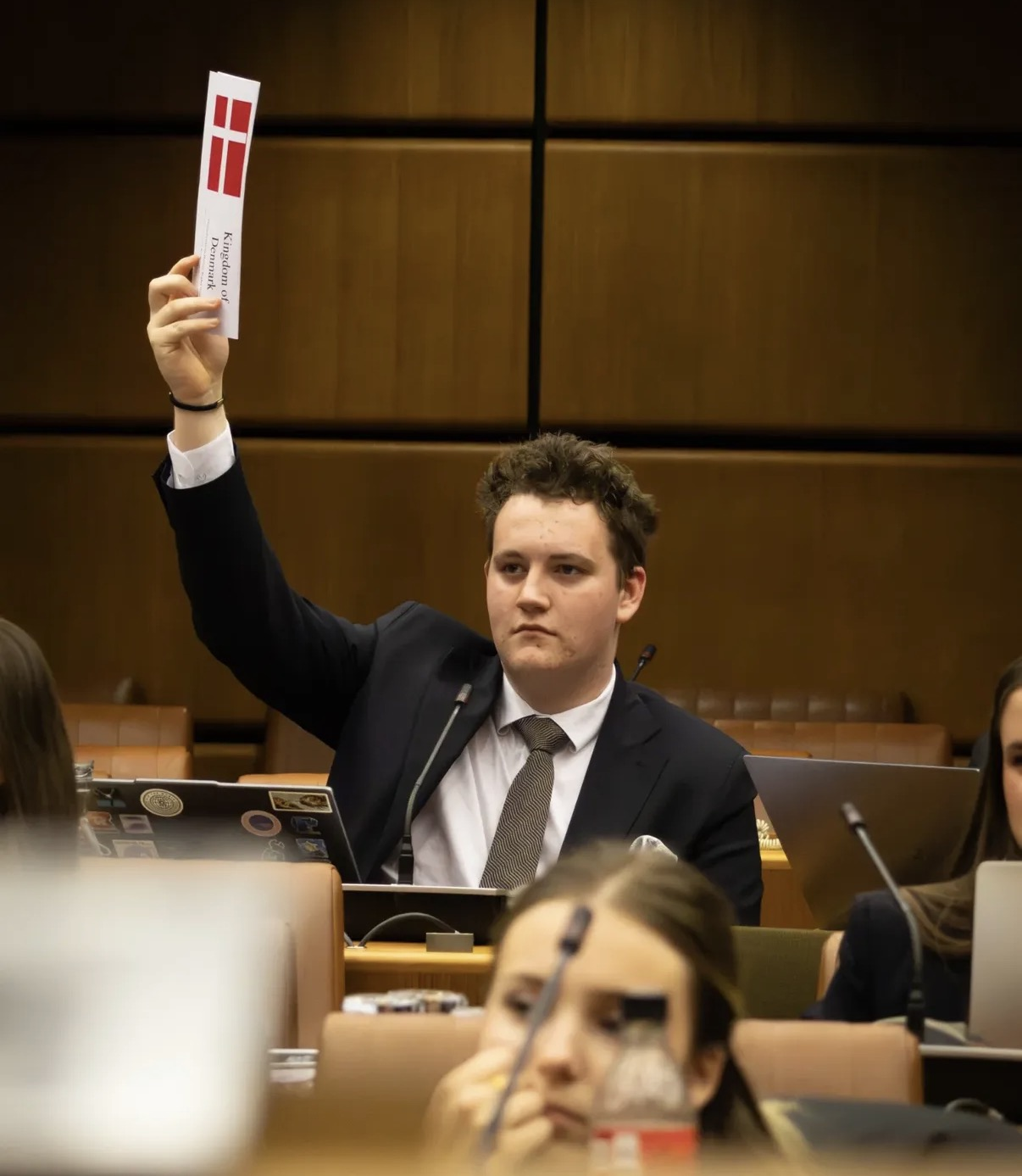 Adam Busby representing the Kingdom of Denmark at MUNoV